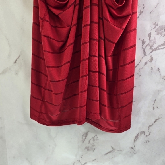 Athletic Works Tank Top Womens XL Red Sheer Striped Racerback Havana - Picture 7 of 8